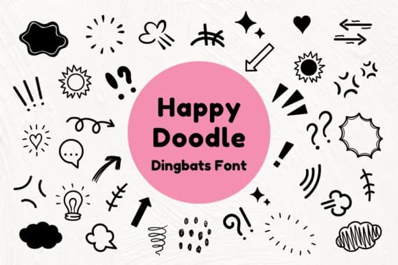 Happy Doodle by Nun Sukhwan — Dingbats Font