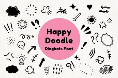 Happy Doodle by Nun Sukhwan — Dingbats Font — thumbnail 1