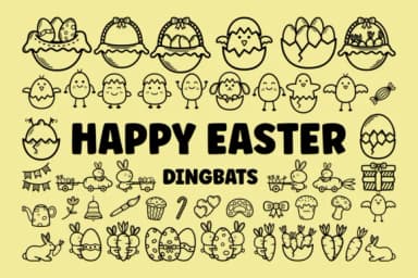 Happy Easter Dingbats by Feri (7NTypes) — Dingbats Font — thumbnail 1