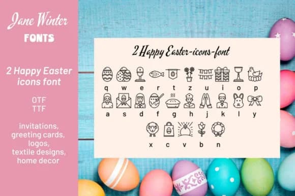 Happy Easter Icons by Stella Sky — Dingbats Font