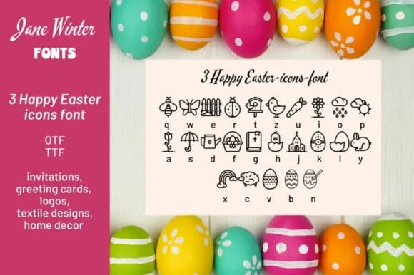 Happy Easter Icons by Stella Sky — Dingbats Font — preview 1