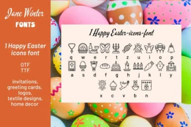Happy Easter Icons by Stella Sky — Dingbats Font — thumbnail 1