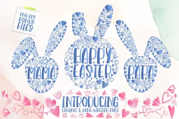 Happy Easter Papa Mama by Nobu Collections — Dingbats Font