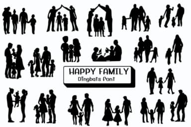 Happy Family by Ketsarin — Dingbats Font — thumbnail 1
