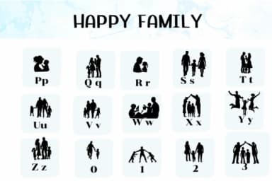 Happy Family by Ketsarin — Dingbats Font — thumbnail 3
