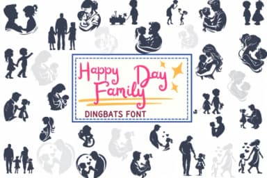 Happy Family Day by PraewDesigns — Dingbats Font — thumbnail 1