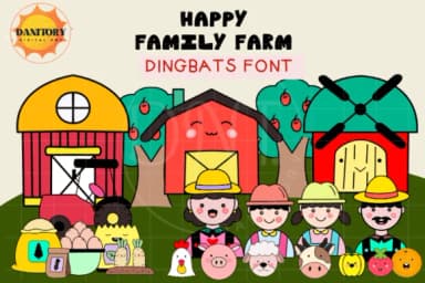 Happy Family Farm by danita.kukkai — Dingbats Font — thumbnail 1