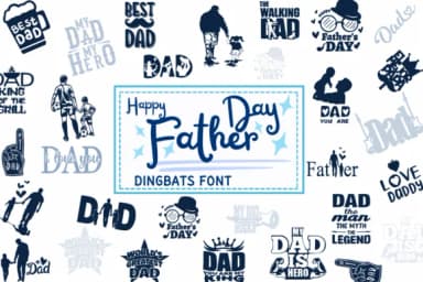 Happy Father Day by PraewDesigns — Dingbats Font — thumbnail 1