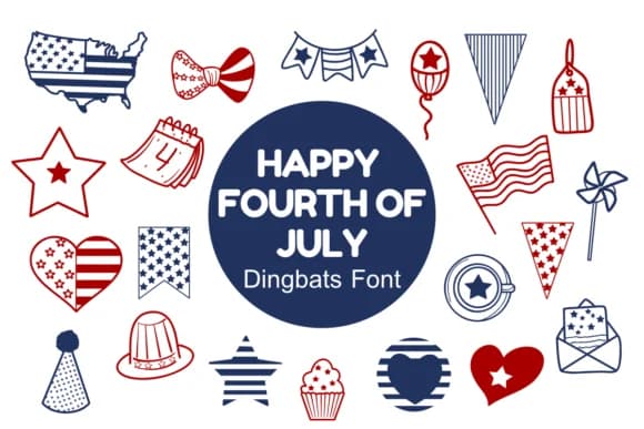 Happy Fourth of July by Nun Sukhwan — Dingbats Font