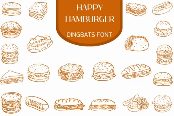 Happy Hamburger by Heartcraft Atelier — Dingbats Font