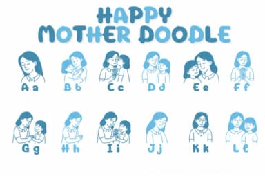 Happy Mother Doodle by Chonada — Dingbats Font — thumbnail 2