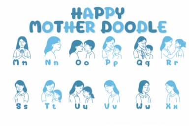 Happy Mother Doodle by Chonada — Dingbats Font — thumbnail 3