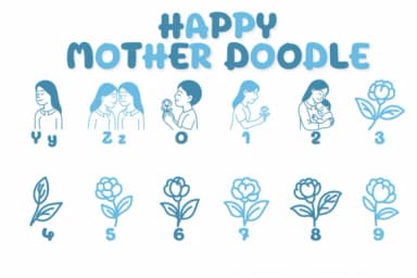 Happy Mother Doodle by Chonada — Dingbats Font — thumbnail 4