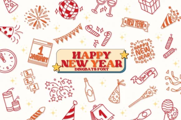Happy New Year by Chonada — Dingbats Font