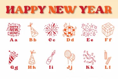 Happy New Year by Chonada — Dingbats Font — thumbnail 2