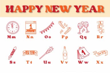 Happy New Year by Chonada — Dingbats Font — thumbnail 3