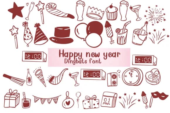 Happy New Year by Nongyao — Dingbats Font
