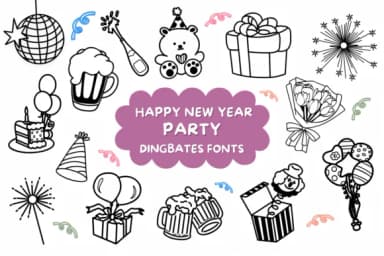 Happy New Year Party by Natchuta — Dingbats Font — thumbnail 1