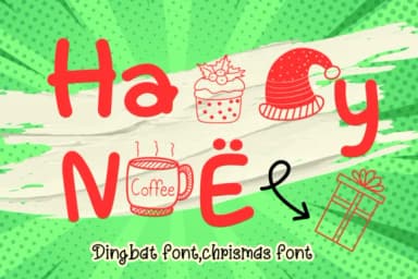 Happy Noel by Petal Pixels — Dingbats Font — thumbnail 1