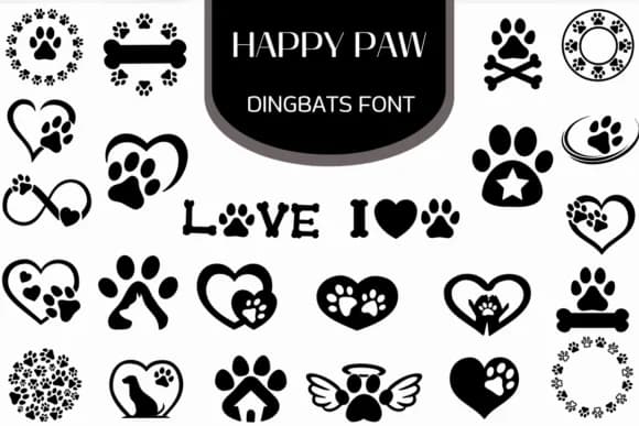 Happy Paw by Heartcraft Atelier — Dingbats Font