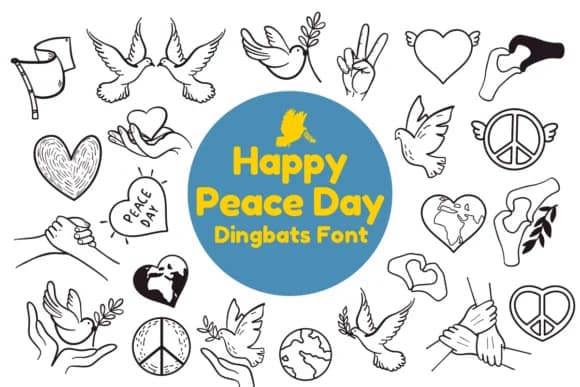 Happy Peace Day by Nun Sukhwan — Dingbats Font