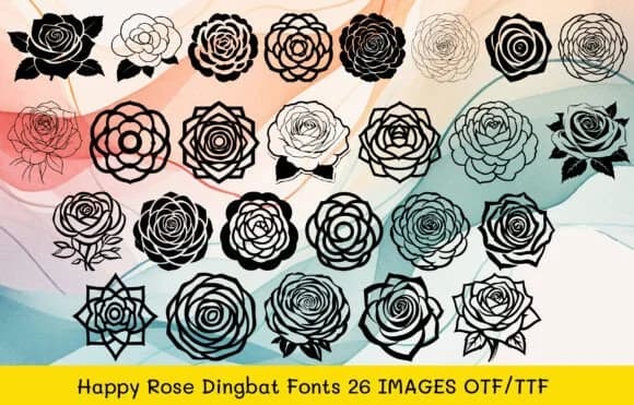 Happy Rose by MOMAT THIRTYONE — Dingbats Font