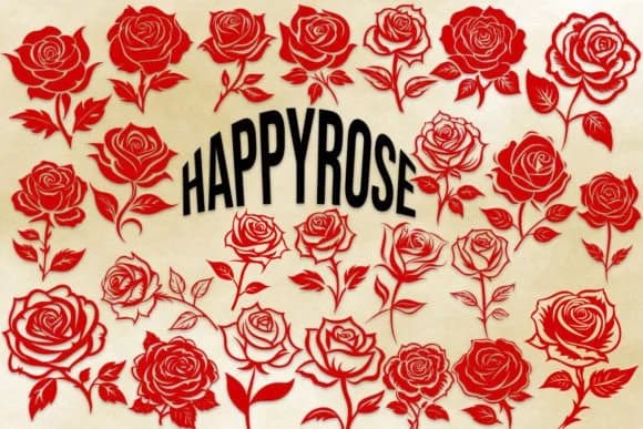 Happy Rose by MOMAT THIRTYONE — Dingbats Font
