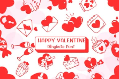Happy Valentine by Ketsarin — Dingbats Font — thumbnail 1