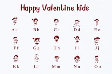 Happy Valentine Kids by Nongyao — Dingbats Font — thumbnail 2