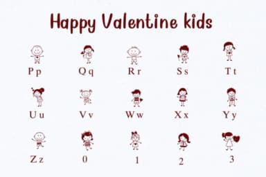 Happy Valentine Kids by Nongyao — Dingbats Font — thumbnail 3