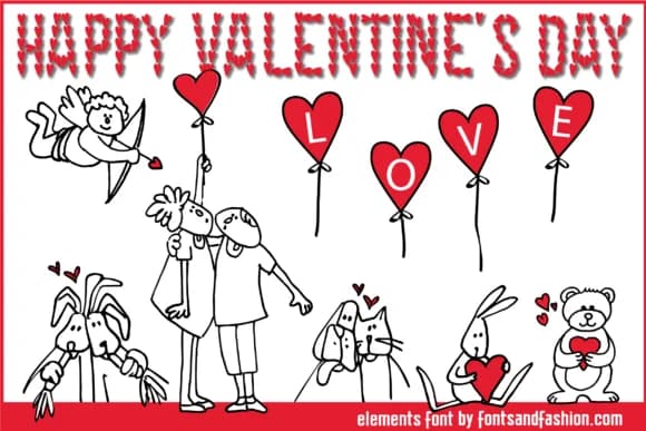 Happy Valentines Day by Fontsandfashion — Dingbats Font — preview 1