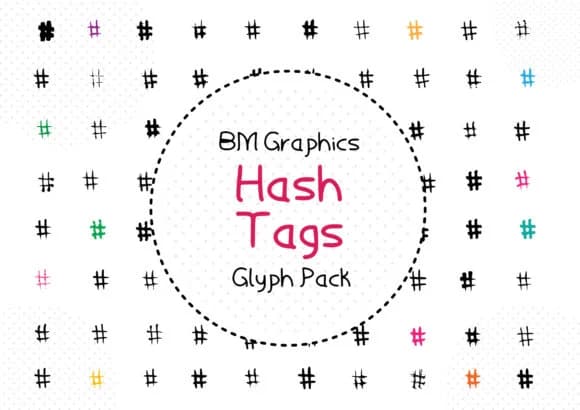 BM Graphics - Hash Tags by GraphicsBam Fonts — Dingbats Font