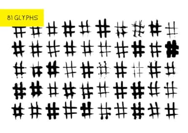 BM Graphics - Hash Tags by GraphicsBam Fonts — Dingbats Font — thumbnail 2