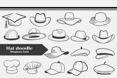 Hat Doodle by Apiwat Type — Dingbats Font — thumbnail 1