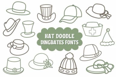 Hat Doodle by Natchuta — Dingbats Font — thumbnail 1