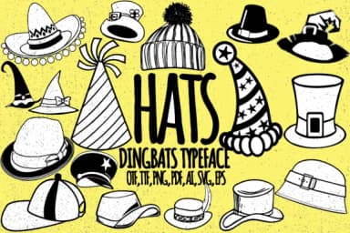 Hats by Minimalistartstudio — Dingbats Font — thumbnail 1