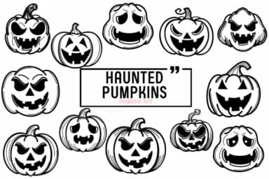Haunted Pumpkins by Chada Art — Dingbats Font — thumbnail 1