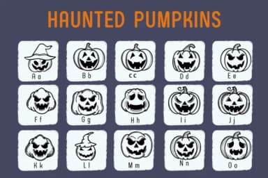 Haunted Pumpkins by Chada Art — Dingbats Font — thumbnail 2