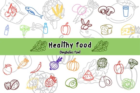 Healthy Food by Chonada — Dingbats Font