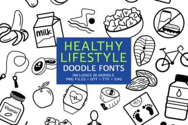 Healthy Lifestyle by digitalplannerland — Dingbats Font — thumbnail 1