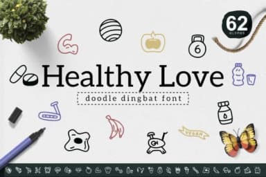 Healthy Love by YandiDesigns — Dingbats Font — thumbnail 1