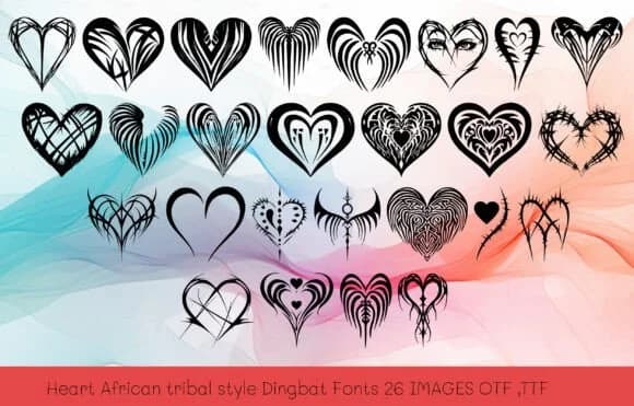 Heart African Tribal by MOMAT THIRTYONE — Dingbats Font