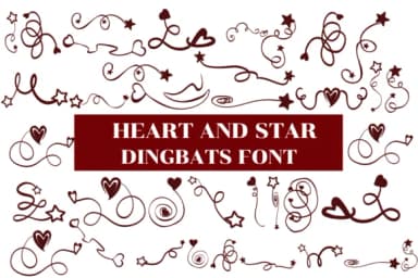 Heart and Star by Nongyao — Dingbats Font — thumbnail 1