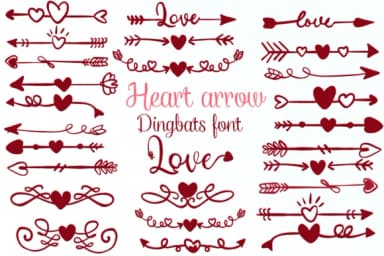 Heart Arrow by Nongyao — Dingbats Font — thumbnail 1