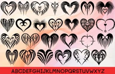 Heart Aztec Tribal by MOMAT THIRTYONE — Dingbats Font — thumbnail 2