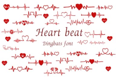 Heart Beat by BK Creative Designs — Dingbats Font — thumbnail 1