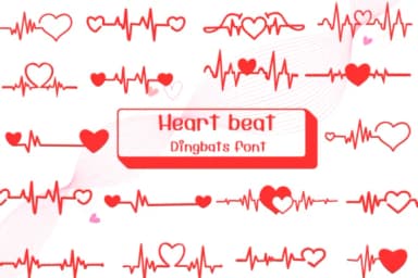 Heart Beat by Ketsarin — Dingbats Font — thumbnail 1