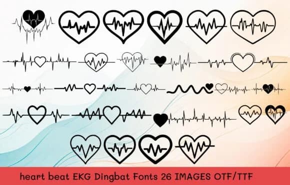 Heart Beat Ekg by MOMAT THIRTYONE — Dingbats Font
