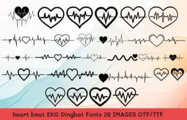 Heart Beat Ekg by MOMAT THIRTYONE — Dingbats Font — thumbnail 1