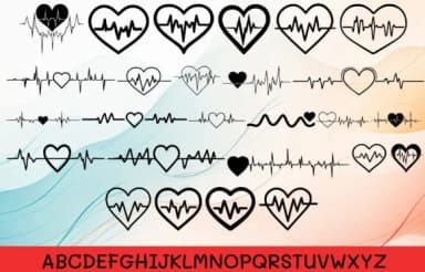Heart Beat Ekg by MOMAT THIRTYONE — Dingbats Font — thumbnail 2